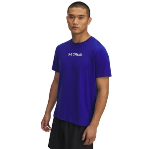 Męski t-shirt z nadrukiem Under Armour UA Trail Run Graphic T-Shirt - niebieski