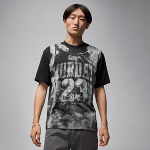 Męski T-shirt z nadrukiem w stylu uniwersyteckim Jordan Brooklyn - Czerń