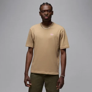Męski T-shirt z naszywką Sneaker Jordan Brand - Brązowy