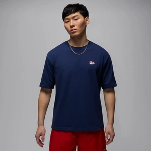 Męski T-shirt z naszywką Sneaker Jordan Brand - Niebieski