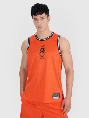 Męski top do koszykówki oversize 4F 4FRSS25TFSLM714 - pomarańczowy