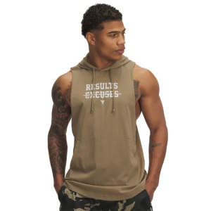 Męski top treningowy z kapturem Under Armour Project Rock Wire SL HD - brązowy