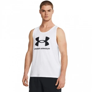 Męski top z nadrukiem Under Armour UA Sportstyle  Logo Tank - biały