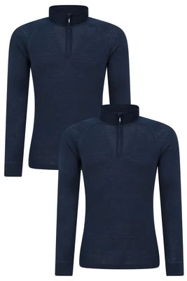 Męski top z wełny z merynosów — opakowanie zbiorcze - Navy Mountain Warehouse