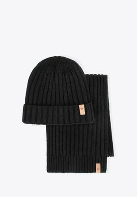 Męski zestaw zimowy z wełną czarny Wittchen