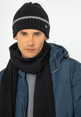 Męski zimowy komplet z kontrastowym brzegiem czarny Wittchen