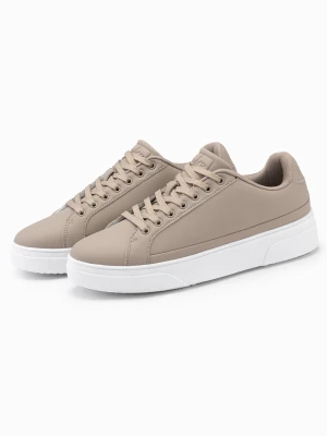 Zdjęcie produktu Męskie buty sneakersy z ekoskóry na grubej podeszwie – popielate V1 - Rozmiar: 42 Ombre Clothing
