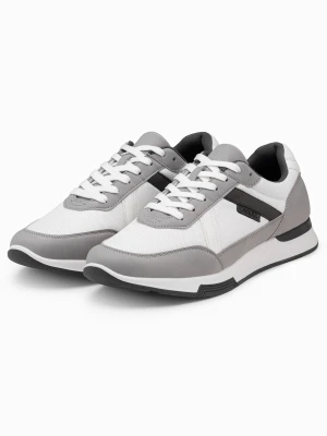 Zdjęcie produktu Męskie buty sneakersy z siateczką mesh - szare V2 - Rozmiar: 42 Ombre Clothing