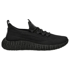 Czarne materialowe sneakersy relaks na zlobionej podeszwie r 10113-11