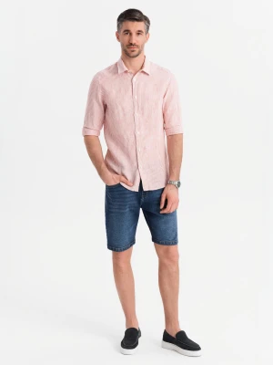 Męskie denimowe szorty o klasycznym kroju – ciemnoniebieskie V3 - Rozmiar: XL Ombre Clothing