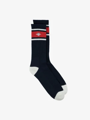 Męskie granatowe skarpety sportowe z logo GANT