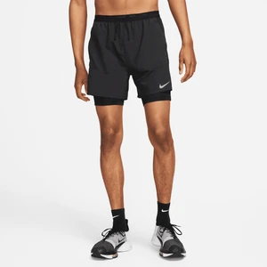 Męskie hybrydowe spodenki do biegania Nike Stride Dri-FIT 13 cm - Czerń