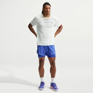 Męskie hybrydowe spodenki do biegania Nike Stride Dri-FIT 13 cm - Niebieski