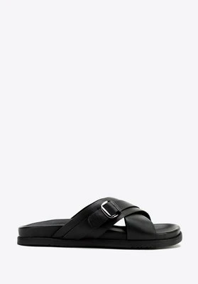 Męskie klapki ze skóry naturalnej czarne Wittchen