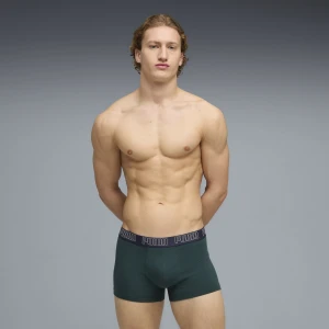 Męskie krótkie bokserki PUMA, 2 pary, Odzież, Zielony,