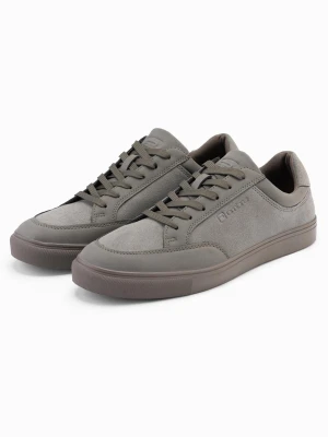 Męskie monochromatyczne buty w stylu streetwearowym – oliwkowe V4 - Rozmiar: 42 Ombre Clothing oliwkowy