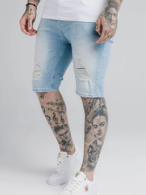 Męskie niebieskie postrzępione dżinsowe szorty SikSilk