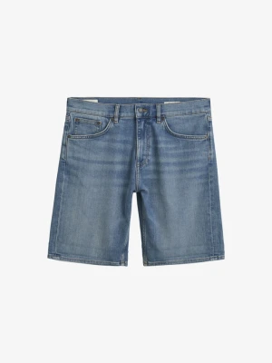 Męskie niebieskie szorty jeansowe o regularnym kroju GANT
