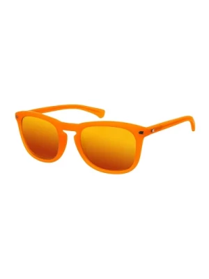 Męskie Okulary Przeciwsłoneczne w Kolorze Pomarańczowym z Lustrzanymi Soczewkami Calvin Klein