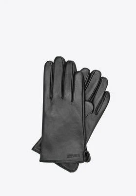 Męskie rękawiczki skórzane klasyczne czarne Wittchen