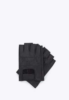 Męskie rękawiczki skórzane samochodowe na rzep Wittchen