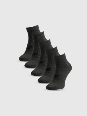 Męskie skarpetki niskie (5-pack) 4F 4FRSS26USOCM0837 - szare