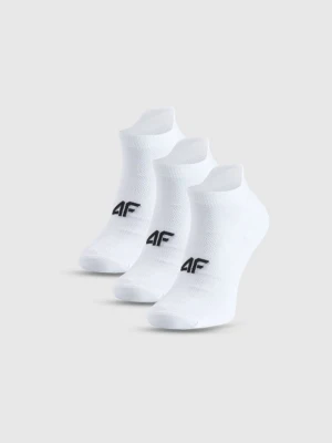 Męskie skarpetki treningowe niskie (3-pack) 4F 4FWMM00UFSOM374 - białe