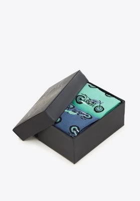 Męskie skarpetki we wzór motocykli – zestaw 2 par Wittchen