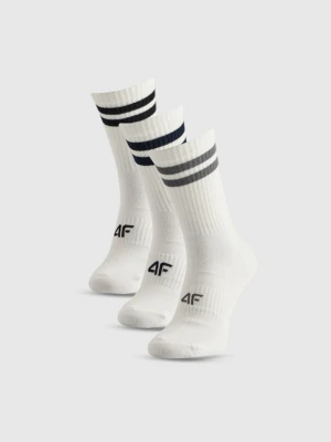 Męskie skarpetki wysokie (3-pack) 4F 4FRSS26USOCM662 - białe