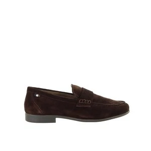 Męskie skórzane ciemnobrązowe mokasyny Bugatti 311AW6601400-6100