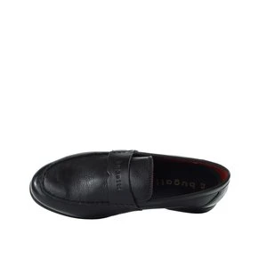 Męskie skórzane czarne mokasyny Bugatti 311AW6601000-1000