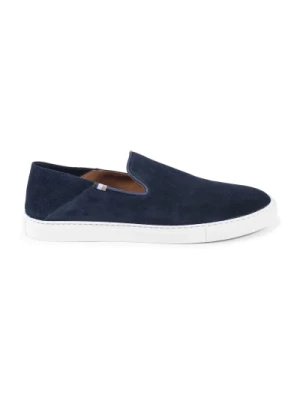 Męskie Slip on Sneakersy, Ciemnoniebieskie Hugo Boss