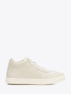 Męskie sneakersy z naturalnej skóry licowej jasny beż Wittchen