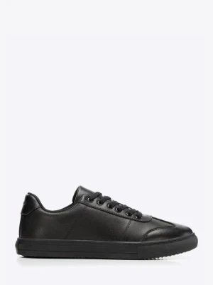 Męskie sneakersy ze skóry licowej czarne Wittchen