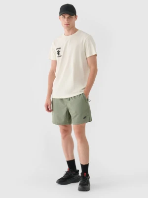 Męskie spodenki casual 4F 4FRSS24TSHOM663 - oliwkowe