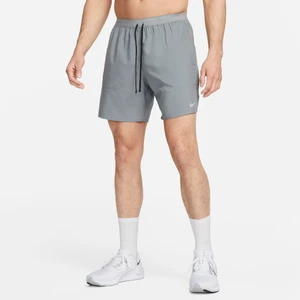 Męskie spodenki do biegania z wszytą bielizną 18 cm Nike Dri-FIT Stride - Szary