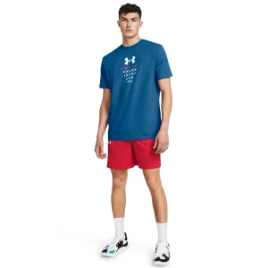 Męskie spodenki do koszykówki Under Armour UA Zone 7\" Short - czerwone