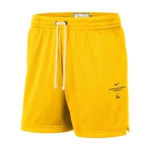 Męskie spodenki do koszykówki z siateczki Dri-FIT 13 cm Golden State Warriors Standard Issue - Żółty Nike