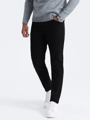 Męskie spodnie chino o dopasowanym kroju  - czarne V1 OM-PACP-0151
 -                                    L