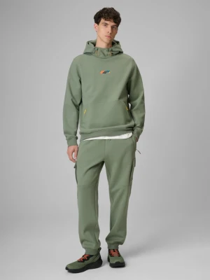 Męskie spodnie dresowe cargo 4F 4FRSS26TTROM1916 - oliwkowy