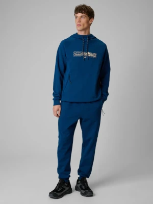 Męskie spodnie dresowe joggery 4F 4FWSS26TTROM1442 - turkusowe