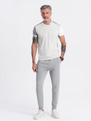 Męskie spodnie dresowe typu jogger - szare V8 OM-PABS-0173
 -                                    XL