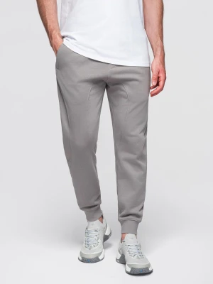 Męskie spodnie dresowe typu jogger - szare V8 - Rozmiar: XXL Ombre Clothing
