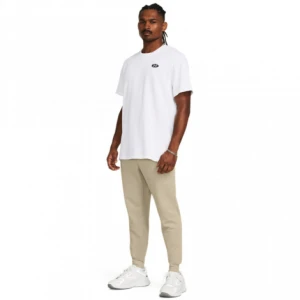 Męskie spodnie dresowe Under Armour UA Rival Terry Jogger - beżowe