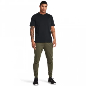 Męskie spodnie dresowe Under Armour UA Rival Terry Jogger - oliwkowe