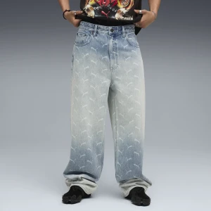 Męskie spodnie dżinsowe A$AP ROCKY x PUMA Laser Monogram, Odzież, Niebieski,