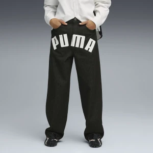 Męskie spodnie dżinsowe A$AP ROCKY x PUMA z nadrukiem, Odzież, Czarny,