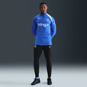 Męskie spodnie piłkarskie z dzianiny Nike Dri-FIT Total 90 Chelsea F.C. Strike (wersja trzecia) - Czerń