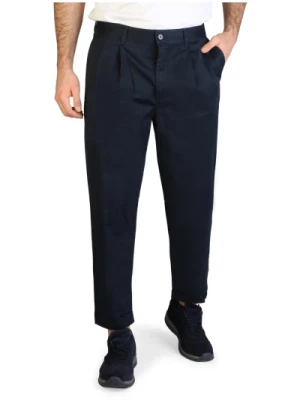 Męskie spodnie z bawełny z guzikami i zamkiem błyskawicznym Armani Exchange