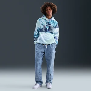Męskie spodnie z denimu do koszykówki Nike - Niebieski